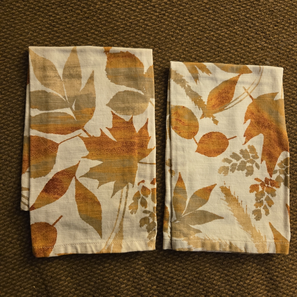 Autumn Leaf Print Tea Towels